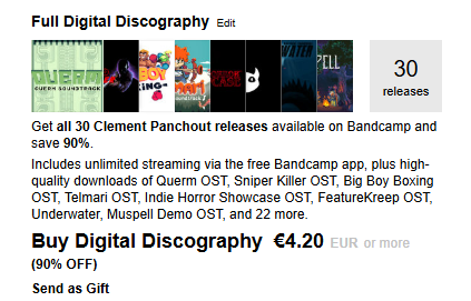 It's my birthday 🎈 
You can buy my whole musical life for €4,2 today 🎁