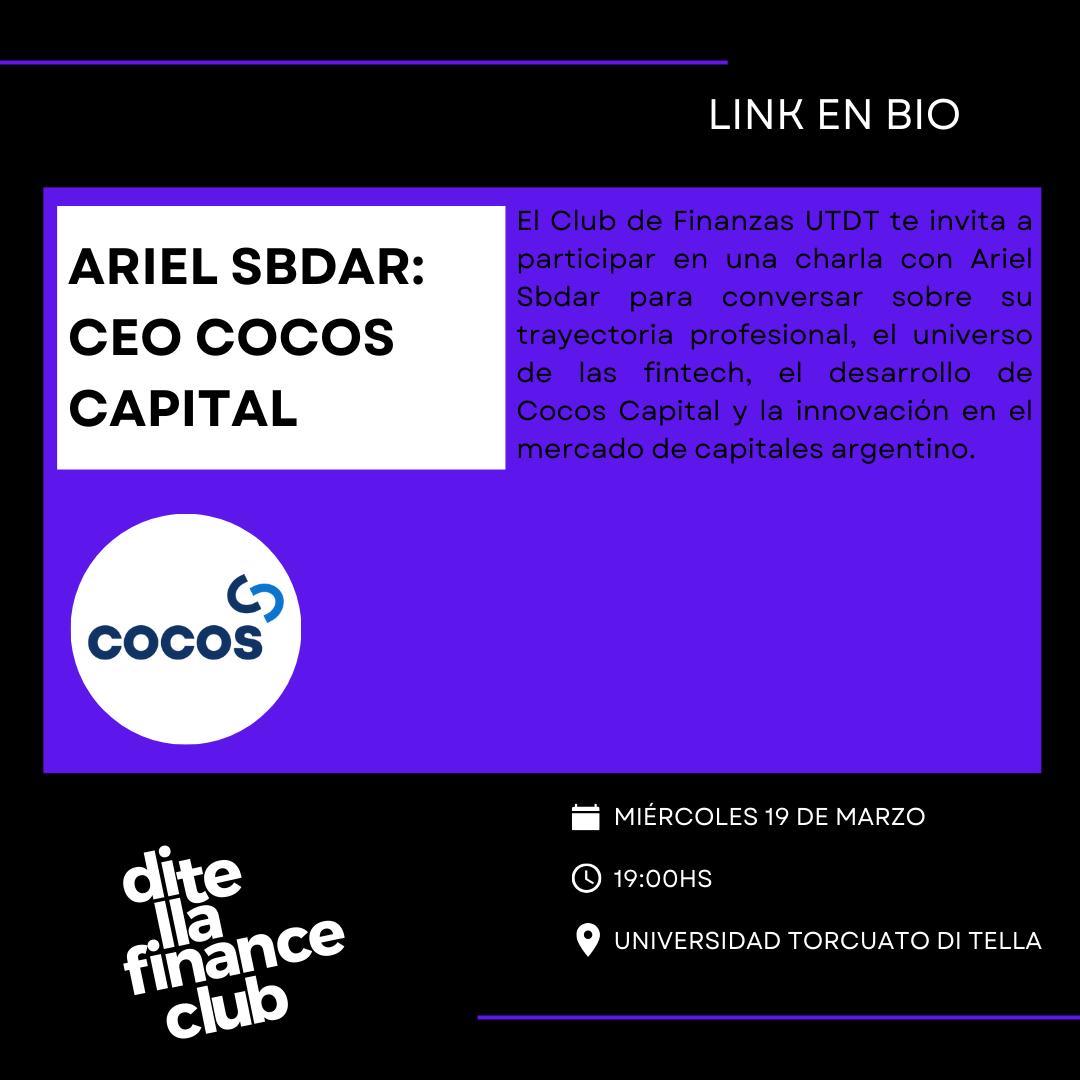 SE RE CONTRA VIENE... 🔥🔥

Señoras y señores, tenemos el placer de anunciar que el miércoles de la próxima semana nos estará brindando una charla <a href="/arielsbdar/">Ariel Sbdar</a>, graduado de la UTDT y fundador de <a href="/cocoscap/">COCOS</a>. ¡Los esperamos!