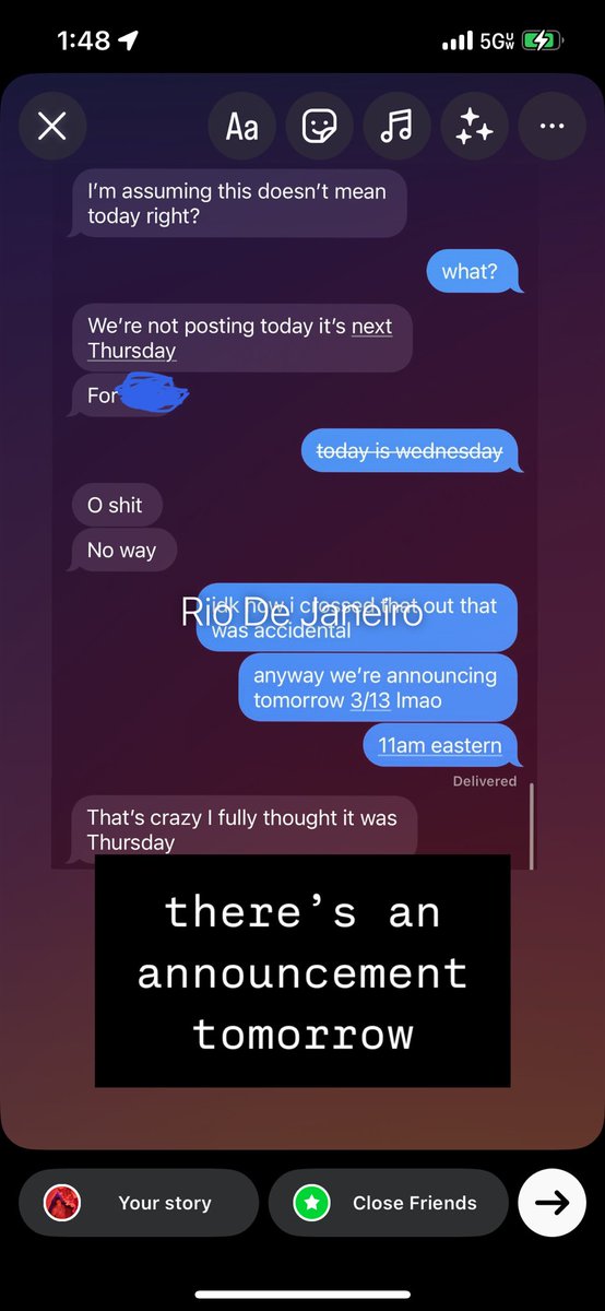 tour announcement tomorrow