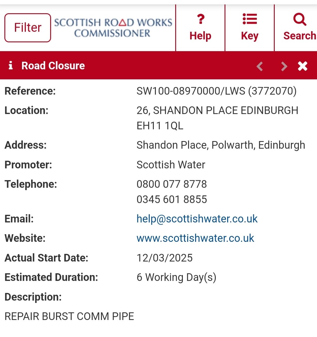 mmitch00's tweet photo. @edintravel Here you go guys, not great considering Harrison Road shut as well https://t.co/GG2OolXqdf