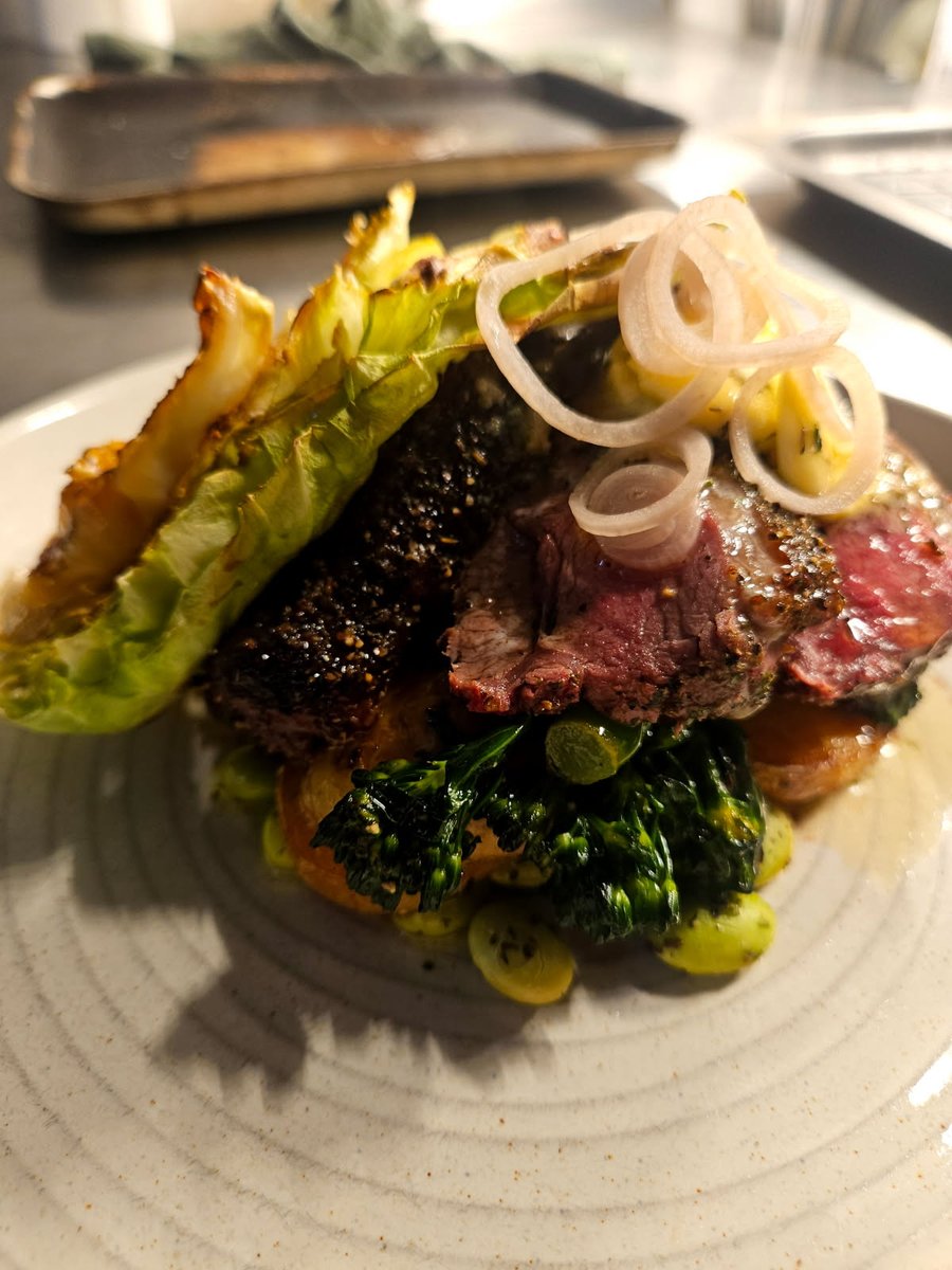 Our very popular lamb rump. With edamame, sautéed potatoes, tenderstem,  charred cabbage, pickled shallots and anchovy and garlic butter. Book via our website thediningroom121.co.uk or give us a call on 01332 613991 #glutenfriendly #supportlocal #GlutenFree #lamb #british