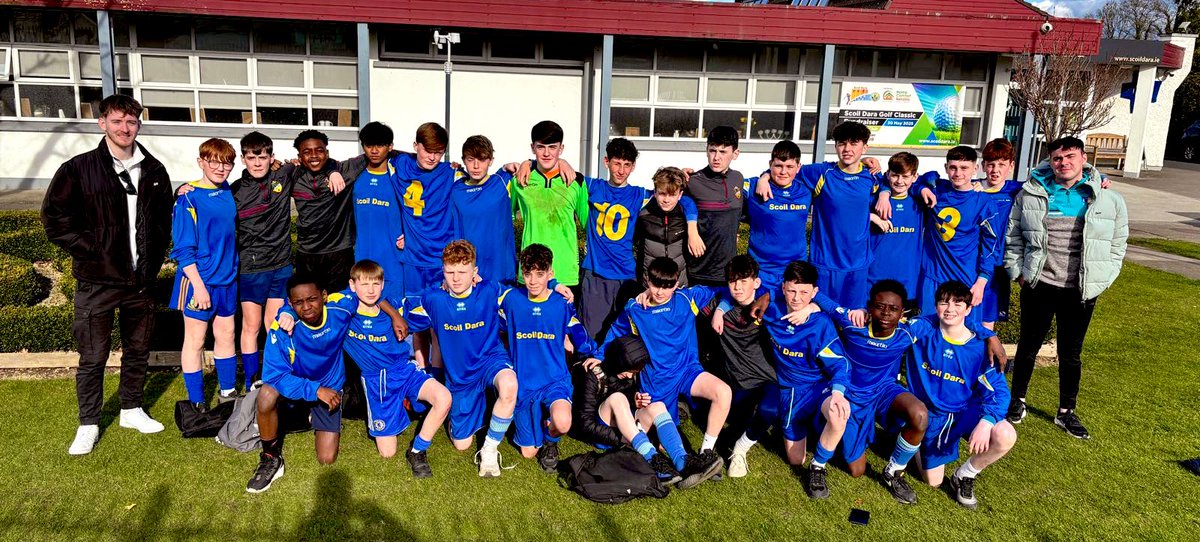 scoildara's tweet image. Congratulations to our First Year boys on a fantastic 5-1 win in their Leinster quarter-final today in Stepaside! A brilliant squad performance! Huge thanks to coaches Mr. E. Whelan and Mr. McInerney. #LeinsterChampionship #TeamEffort @kilcockceltic