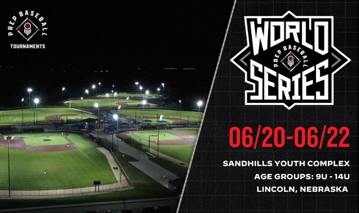 🚨PBT Nebraska Youth World Series🚨

Join us at the brand-new Sandhills Youth Complex in Lincoln, NE - just a short drive from Omaha.

🗓️6/20 - 6/22, during the CWS Finals! 

4️⃣ Game Guarantee 

Don't miss your chance to compete at a top-tier facility and be part of something