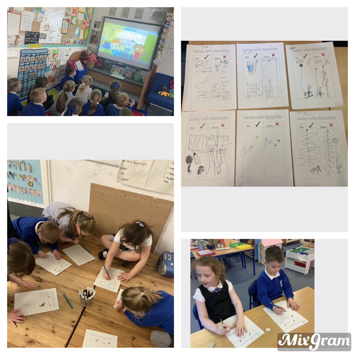 We learned about safety with electricity today then we made posters to show our learning! 👍⚡️