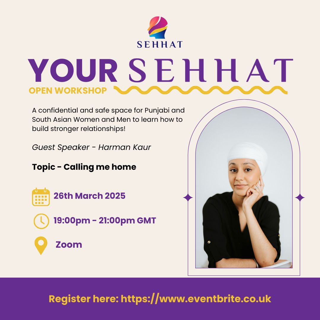 Harman Kaur's UK book release "Call Me Home" is launching alongside our 2025 online workshops featuring her as a guest speaker.

The "Your Sehhat" space will explore the theme "What does home mean for you?"  find our more and Register for free at buff.ly/VWuYbtQ.