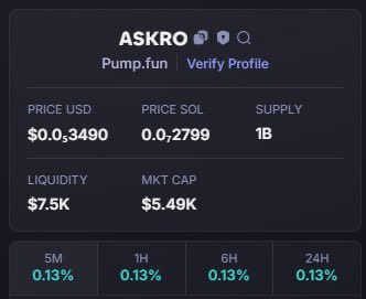 Nobitadegens's tweet photo. ๐Contact us to receive the earliest call
๐ https://t.co/uzU7WWoQQE
CA
E1ox78bkxCpxvc18QFHKrHSnomnPw9mu4JLXow2spump
UPDATE : SOLย /ย ย ย $ASKRO
Caller :ย ย ย ย 5,4kย ย - ย ATH 2,3m
ย ย ย ย ย ย ย ย ย ย ย ย ย ย ย ย ย ย ย ย ย ย ย ย ย ย ย
Done : ย 425โ๏ธ
#Solana #memecoin #murong #ASKRO https://t.co/WfVHfbmnbd
