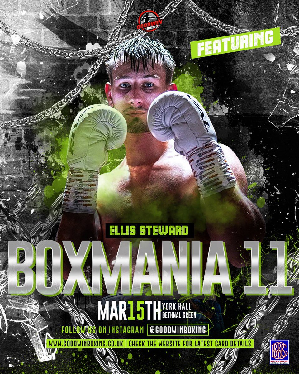 3 Days to go 🔥

An amazing undercard on top of the four title fights sees the sensational up and coming talents Giorgio Isaila, Joel Bartell and future super middleweight star Ellis Steward 

Plus so much more 👊

Final tickets via our website 🎟️