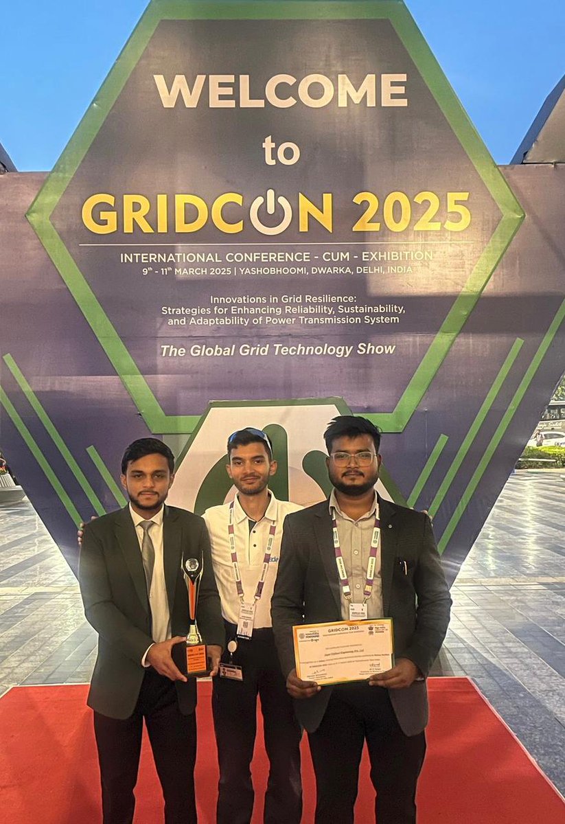 SagarDefence's tweet photo. #GRIDCON2025 held from 9- 11th March 2025 in New Delh,i explored cutting-edge solutions and strategies for a reliable, efficient, and sustainable power grid. Sagar Defence Engineering was honoured to be awarded the Best #StartUp Award in innovative technical solutions.
#TeamSDE had the opportunity to meet professionals, researchers, and academics across the #global power system community.
#SustainableTech #FutureofTech #Unmannedsystems
@PMOIndia @DefMinIndia @narendramodi @rajnathsingh @vivekvirmani5 @Dayanand_delhi @indiannavy @India_iDEX @makeinindia @IN_WNC @IN_HQENC @IN_HQSNC @IAF_MCC @adgpi @giridhararamane @DPIITGoI @startupindia @NorthernComd_IA @IaSouthern @SpokespersonMoD @BharatBiotech @DrKrishnaElla @ONGC_ @BayCapitalIndia @SwanEnergyLtd @MSInSociety @midc_india @investindia @PortXLglobal @Nikunj_Parashar @Mdlski @dang_lakshay @mysaurabh96 @flowcopter