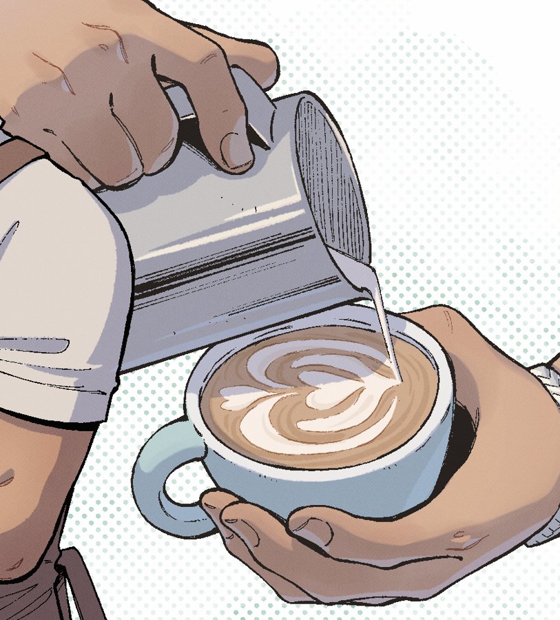 One of the main characters of my next comic works at a café, so.... ✨Latte art✨