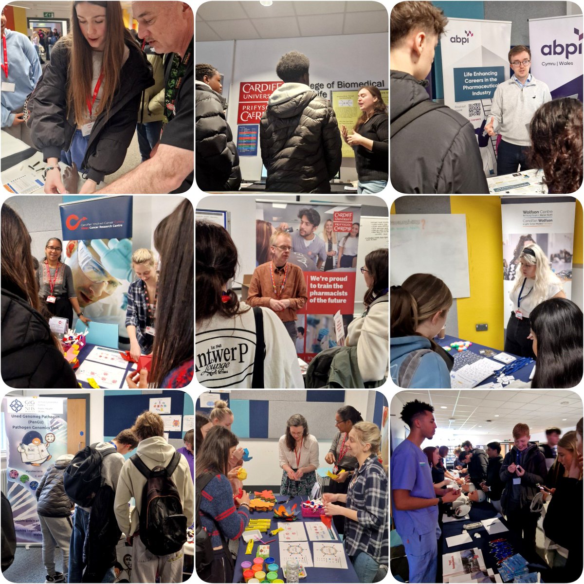 #SiHLive fantastic exhibitors engaging our #SiHLive audience
<a href="/ncmh_wales/">National Centre for Mental Health (NCMH)</a>
<a href="/CNGGcardiff/">Centre for Neuropsychiatric Genetics and Genomics</a>
<a href="/wolfsoncentre/">Wolfson Centre for Young People's Mental Health</a>
<a href="/WalesGenePark/">Wales Gene Park</a>
<a href="/PharmacyCU/">Cardiff Pharmacy</a>
<a href="/ABPI_UK/">ABPI</a>
<a href="/virustinkerer/">Viral ImmunoTherapies & Advanced therapeutics Lab.</a>
<a href="/theWCRC/">Wales Cancer Research Centre</a>
@publichealthwales
<a href="/WelshHealthLib/">NHS Wales Library Service (NHSWLS) 💙💚</a>
<a href="/cardiffunilib/">Cardiff University Libraries</a>
<a href="/CardiffDental/">School of Dentistry I Ysgol Deintyddiaeth</a>