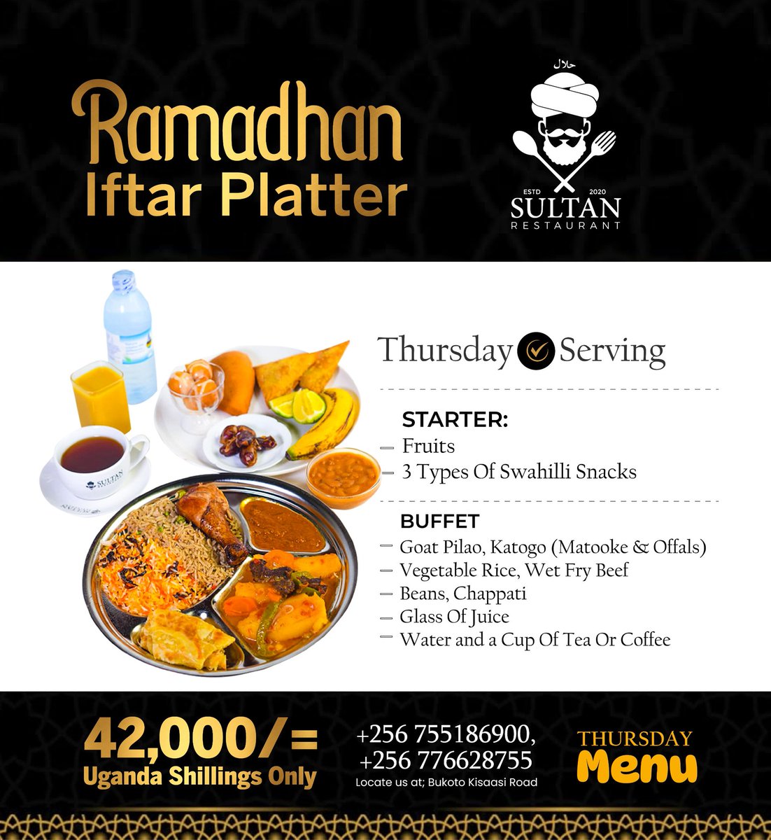 SultanRestaur2's tweet image. WE HAVE A DIFFERENT MENU EVERYDAY..
COME DINE WITH US
📲 0755 186 900 
📍Bukoto,Kisasi Rd