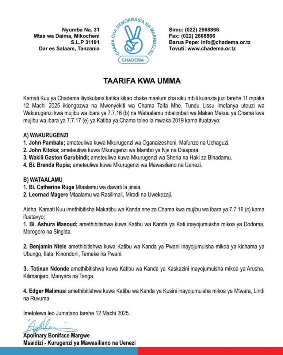 IamLyenda's tweet photo. Hawa hapa Wakurugenzi na Wataalam wanaoingia Sekretarieti ya chama https://t.co/ueVaHXnkjQ