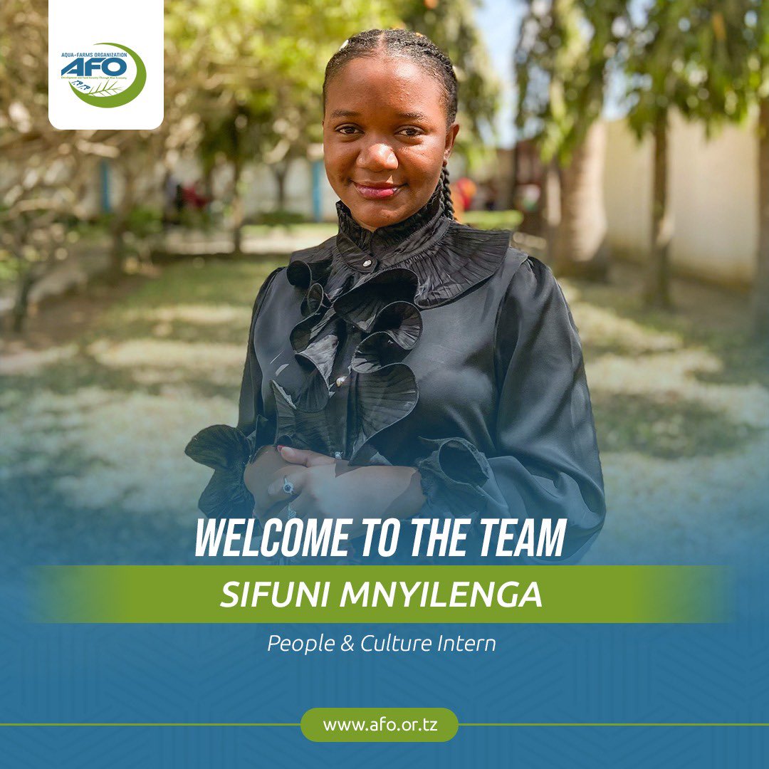 Join us in welcoming Sifuni Mnyilenga to the AFO family👏👏

As our new People &amp; Culture Intern, she'll be supporting our team in promoting a thriving and inclusive work environment.
Welcome aboard, Sifuni🚀

#aquafarmsimpactstory #marineconservation #communityimpact