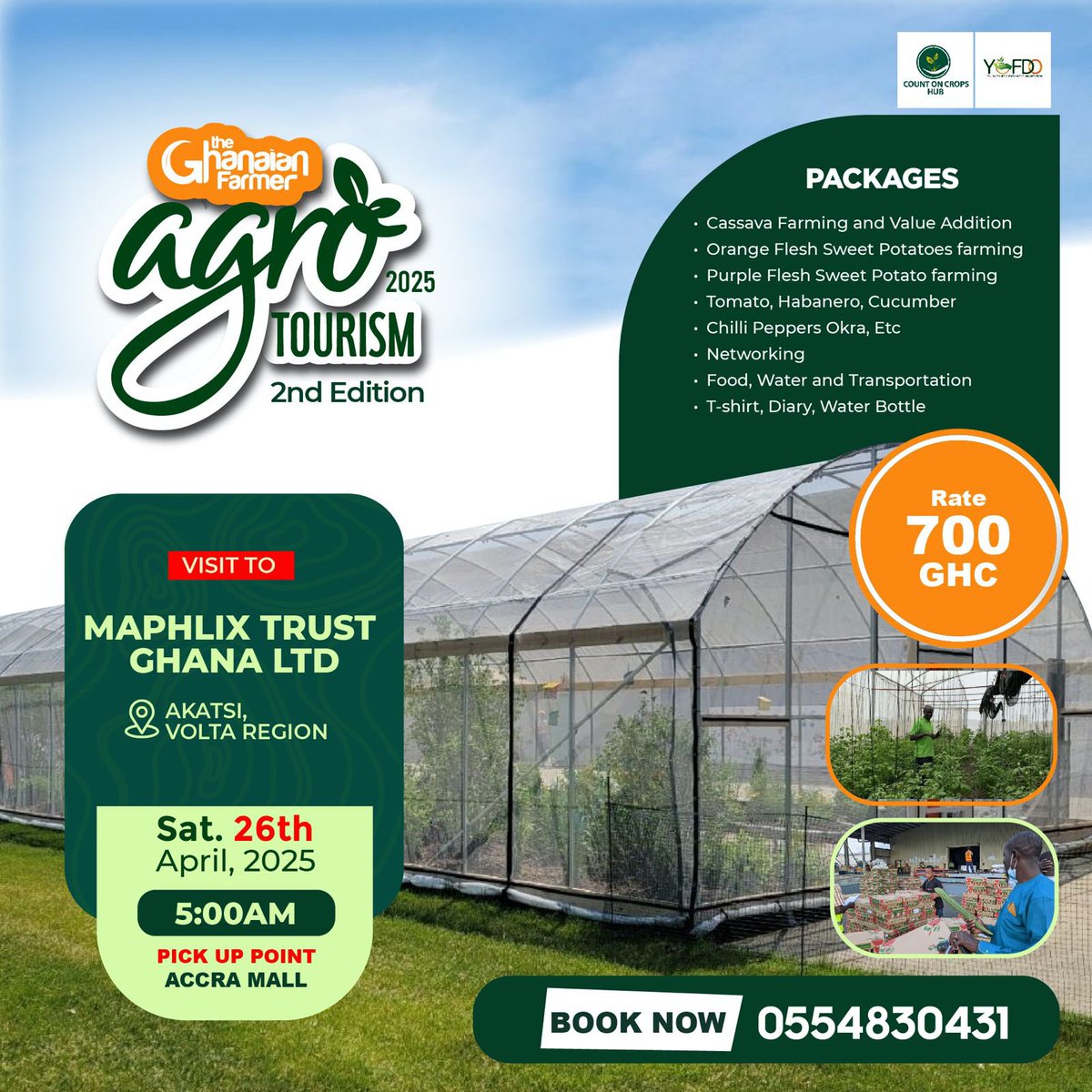 The Ghanaian Farmer (@enyonammanye) on Twitter photo 1 day, of endless memories ✨ Register for a fun-filled #Agrotourism expedition in #VoltaRegion
Learn how to grow cassava, sweet potatoes, peppers 🌶️ tomatoes 🍅 yam 🍠 and more.
Call 0554830431 to book your spot 📞
#agrotourism
<a href="/JDMahama/">John Dramani Mahama</a>
<a href="/EricOpokuMP/">Hon. Eric Opoku MP</a> 1 day, of endless memories ✨ Register for a fun-filled #Agrotourism expedition in #VoltaRegion
Learn how to grow cassava, sweet potatoes, peppers 🌶️ tomatoes 🍅 yam 🍠 and more.
Call 0554830431 to book your spot 📞
#agrotourism
<a href="/JDMahama/">John Dramani Mahama</a>
<a href="/EricOpokuMP/">Hon. Eric Opoku MP</a>