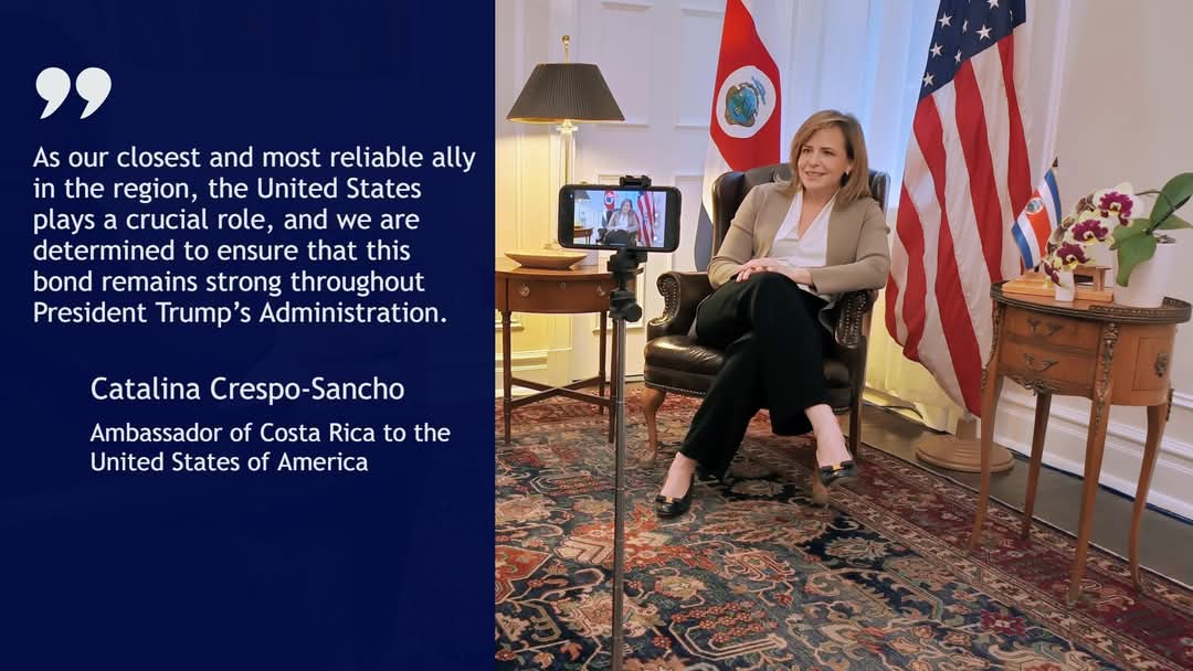 Embassy of Costa Rica in the United States ๐จ๐ท (@cr_embassy) on Twitter photo In recent media statements, Ambassador Catalina Crespo has emphasized the crucial role of Costa Rica's relationship with the United States, reinforcing the pillars of Costa Ricaโs foreign policy. <a href="/CRcancilleria/">Cancillerรญa Costa Rica ๐จ๐ท</a> In recent media statements, Ambassador Catalina Crespo has emphasized the crucial role of Costa Rica's relationship with the United States, reinforcing the pillars of Costa Ricaโs foreign policy. <a href="/CRcancilleria/">Cancillerรญa Costa Rica ๐จ๐ท</a>