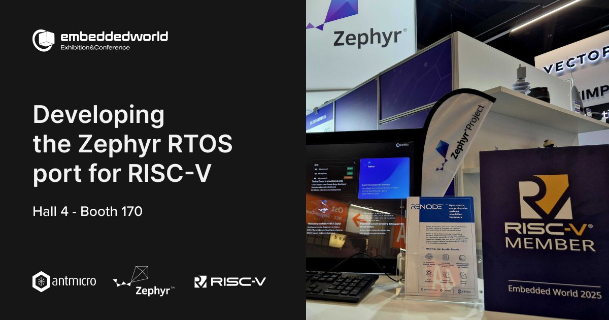 Antmicro (@antmicro) on Twitter photo .<a href="/risc_v/">RISC-V International</a> & <a href="/ZephyrIoT/">Zephyr Project</a> are rapidly evolving. Antmicro helps both communities by keeping the Zephyr port for RISC-V up to speed, like support for the Zaamo and Zalrsc Extension split from A Extension, useful for devices not utilizing cached memory github.com/zephyrproject-… <a href="/renodeio/">Renode framework</a> .<a href="/risc_v/">RISC-V International</a> & <a href="/ZephyrIoT/">Zephyr Project</a> are rapidly evolving. Antmicro helps both communities by keeping the Zephyr port for RISC-V up to speed, like support for the Zaamo and Zalrsc Extension split from A Extension, useful for devices not utilizing cached memory github.com/zephyrproject-… <a href="/renodeio/">Renode framework</a>