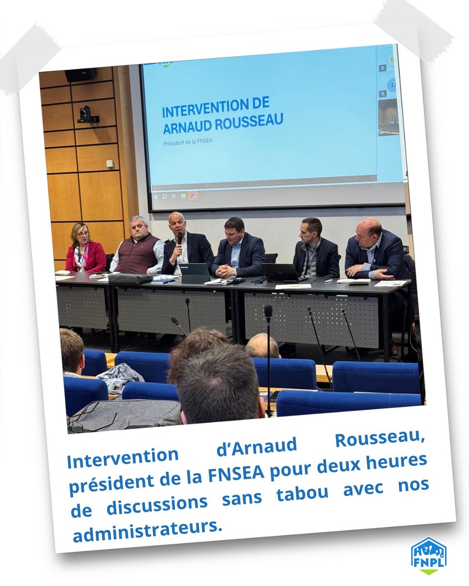 Le Président de la FNSEA Arnaud Rousseau au conseil d’administration de la FNPL pour deux heures de discussions sans tabou avec nos administrateurs #ceuxquifontlelait