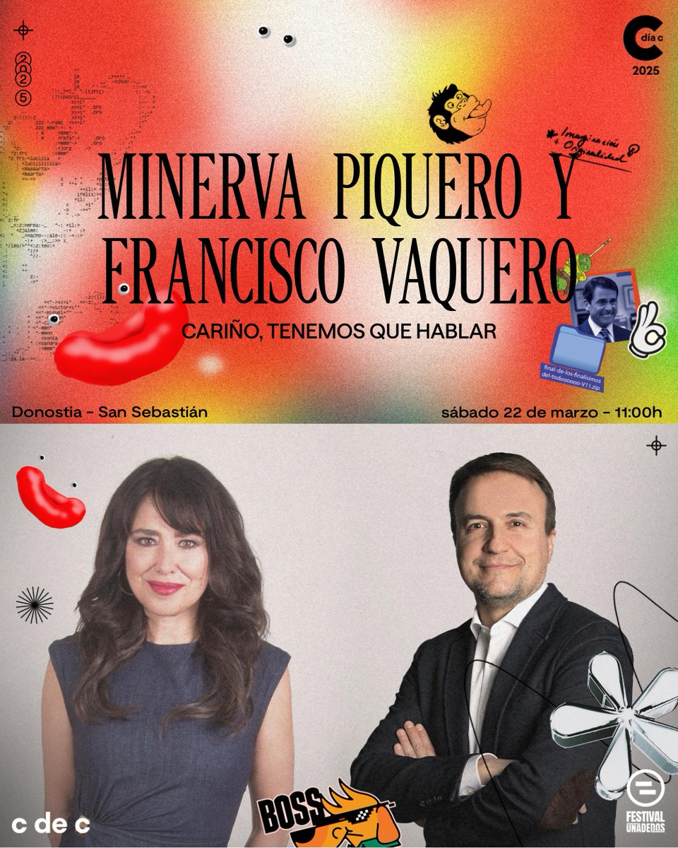 Club de Creatividad (@cdec_es) on Twitter photo 🥸 "Cariño, tenemos que hablar".
Eso es lo que nos han dicho <a href="/minerpi/">minerva piquero</a> y <a href="/VaquerBoy/">Francisco Vaquero</a>, nos lo contarán el Día C el 22 de marzo.
📅 Sábado, 22 de marzo
⏰ 11.00 h
Compra ya tu entrada aquí 👇🏼
clubdecreatividad.com/tickets/es/boo… 🥸 "Cariño, tenemos que hablar".
Eso es lo que nos han dicho <a href="/minerpi/">minerva piquero</a> y <a href="/VaquerBoy/">Francisco Vaquero</a>, nos lo contarán el Día C el 22 de marzo.
📅 Sábado, 22 de marzo
⏰ 11.00 h
Compra ya tu entrada aquí 👇🏼
clubdecreatividad.com/tickets/es/boo…