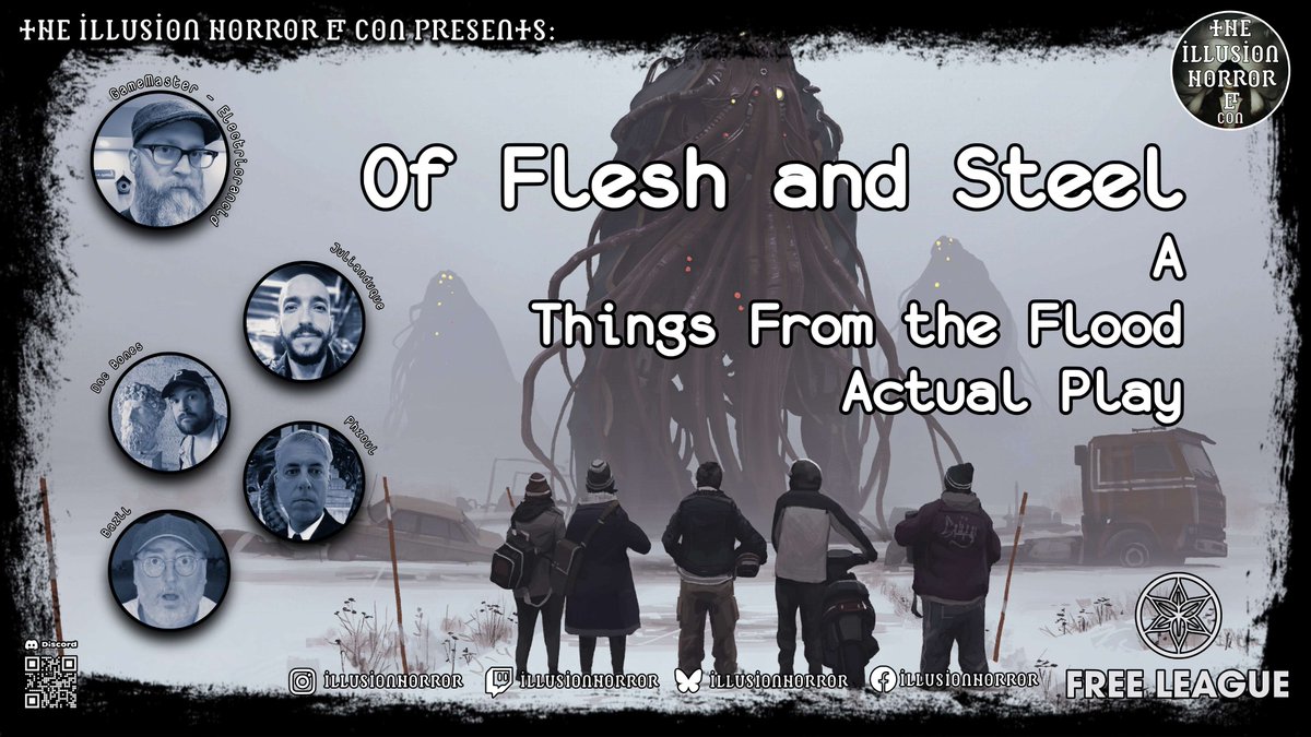 Illusion Con Streaming

Of Flesh &amp; Steel - Things From The Flood

Part 1 - March 23, 2025 at 8:00 PM EST
Part 2 - March 30, 2025 at 8:00 PM EST

See this one on our new KICK channel. Find and follow us on KICK!
kick.com/illusionhorror 

Or Twitch TV!

twitch.tv/illusionhorror