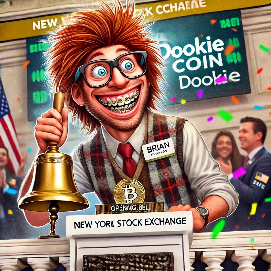 dookiemaker420's tweet photo. 🚀💩 BREAKING: DOOKIE COIN GOES PUBLIC! 💩🚀

Shit Coin Brian just rang the bell at the NYSE, officially taking $DOOKIE to the moon! 🚀 Wall Street’s never seen degen energy like this. 📈💎

Next stop: Global financial domination (or a hilarious rug).

#DookieCoin #ShitCoinBrian https://t.co/mlvozciIJJ