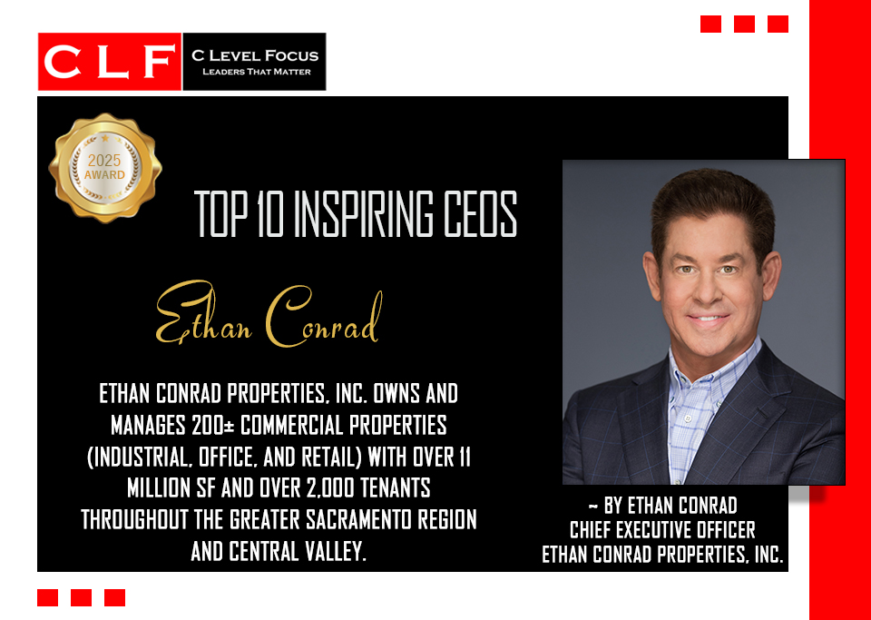 Ethan Conrad, #chiefexecutiveofficer of Ethan Conrad Properties, Inc.
#commercialproperties #Industrial #office #retail #sacramentoregion #centralvalley #inspiringceo #clevelfocus #leadership
c-levelfocus.com/Ethan-Conrad-C…