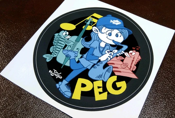 釣りのインフルエンサー、ライターでジャズサックス奏者でもあるPEGさんのステッカーをいただきました。自分でも気に入っているイラストなので嬉しいです!! 