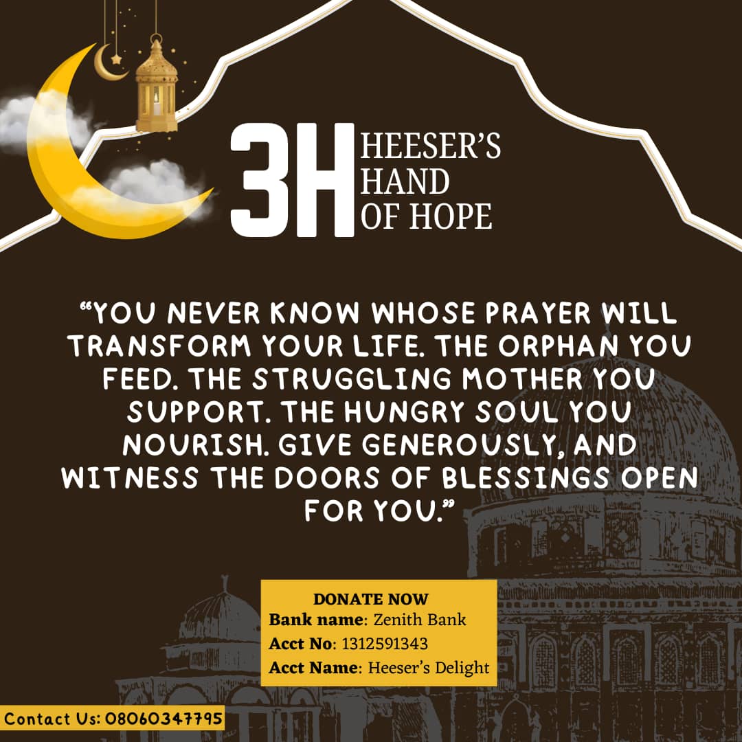 You can make a difference in someone's life with just 1000naira! Donate now to feed a soul in need. #RamadanCharity