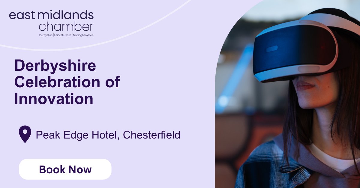 Join us for our Derbyshire Celebration of Innovation event where we celebrate the journey that organisations take to ensure sustainable growth.
🗓️21 March
🕑9:30am–12:15pm 
📍Peak Edge Hotel, Chesterfield
bit.ly/4bfnxGo 

#eastmidlandschamber #eastmidlands #innovation