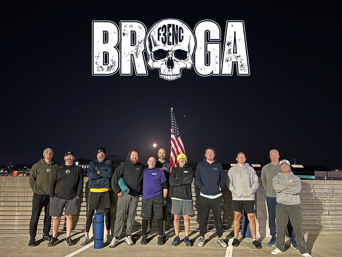 F3ENC's tweet photo. 51 #f3enc men today! #f3nation #f3counts
12 @ #broga
8 @ #ruckon
7 @ #theflagship
6 @ #theschoolyard (3 @heavy_drop_training)
13 @ #TobaccoRoad
4 @ #shieldlock https://t.co/XnxOyqkLoy
