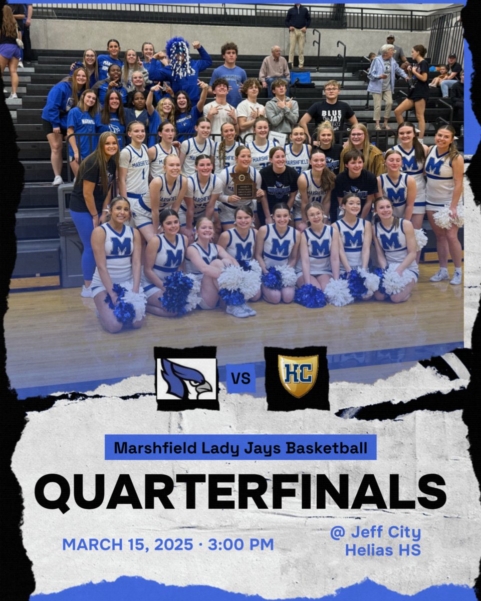 The Lady Jays will travel to Jeff City Helias on Saturday for a repeat Quarterfinal match up from last year. Game time is set for 3:00 pm. All tickets will be sold digitally on the MSHSAA website. We will have a unique "presale" code to be shared out later today. #bluejaypride
