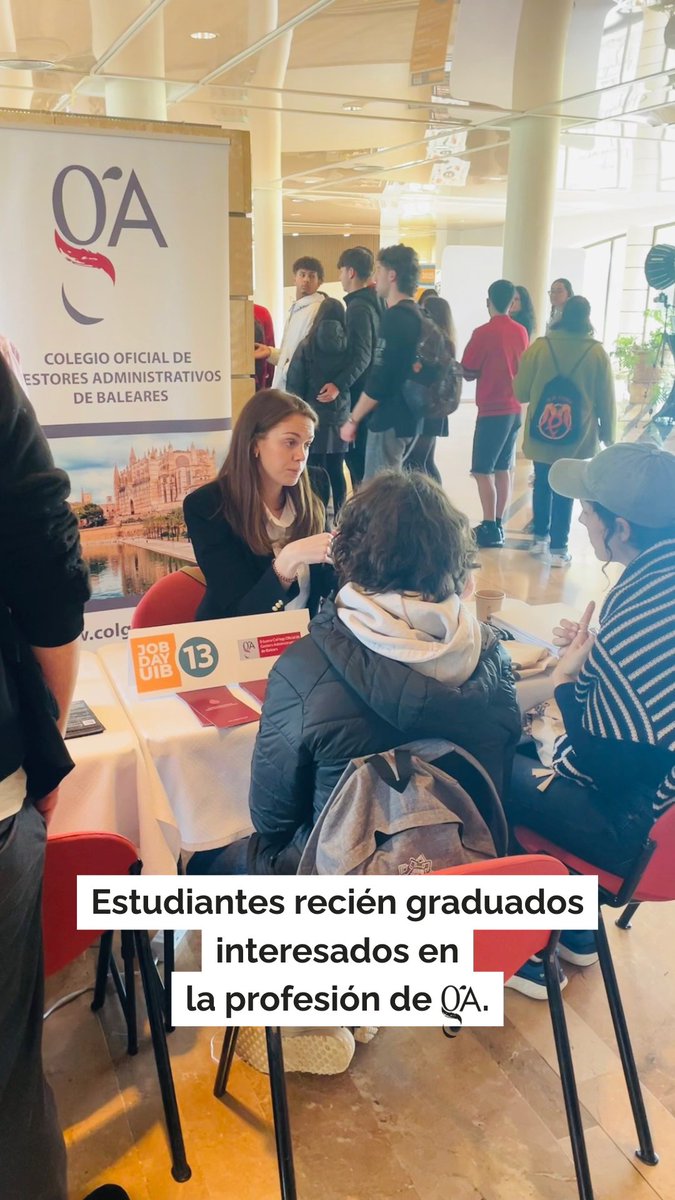 colgestors's tweet photo. Participar en eventos, como el Job Day de @UIBuniversitat, con el fin de apoyar a los nuevos profesionales que quieren ejercer como Gestor Administrativo siempre es un placer.
#COGAB #gestoresadminsitrativos #nuevosprofesionales #UIB #JobDayUIB #gAActivo #gAComparte #SOMUIB https://t.co/aBl556Rhvd