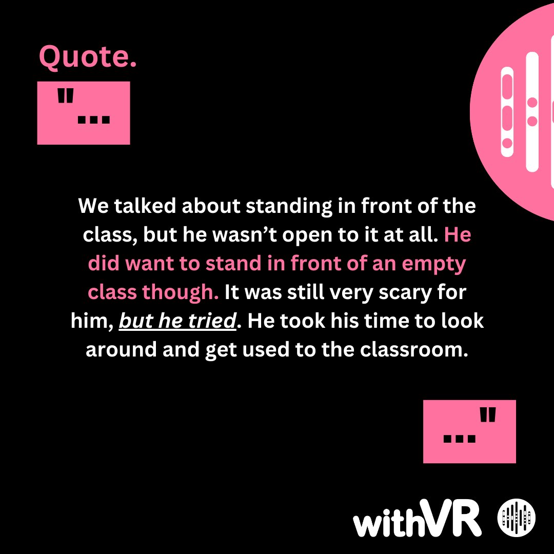 withVR (@withvrapp) on Twitter photo Did you know you can even use our software to be in an empty classroom?
For some individuals, that's what they are currently comfortable with.
Let us know at hello@withvr.app if you know someone who wants to try standing in an empty classroom, too. Did you know you can even use our software to be in an empty classroom?
For some individuals, that's what they are currently comfortable with.
Let us know at hello@withvr.app if you know someone who wants to try standing in an empty classroom, too.