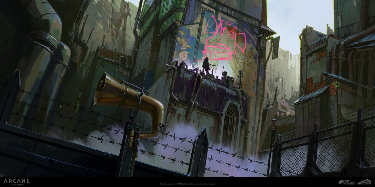 Arcane Season 2 Zaun Checkpoint Matte Paintings by Thibaud Delaperche https://t.co/GGoBPVXxDz