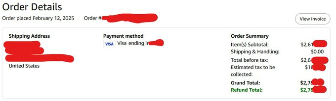 Amazon $2700 refunded for our customer. #refund