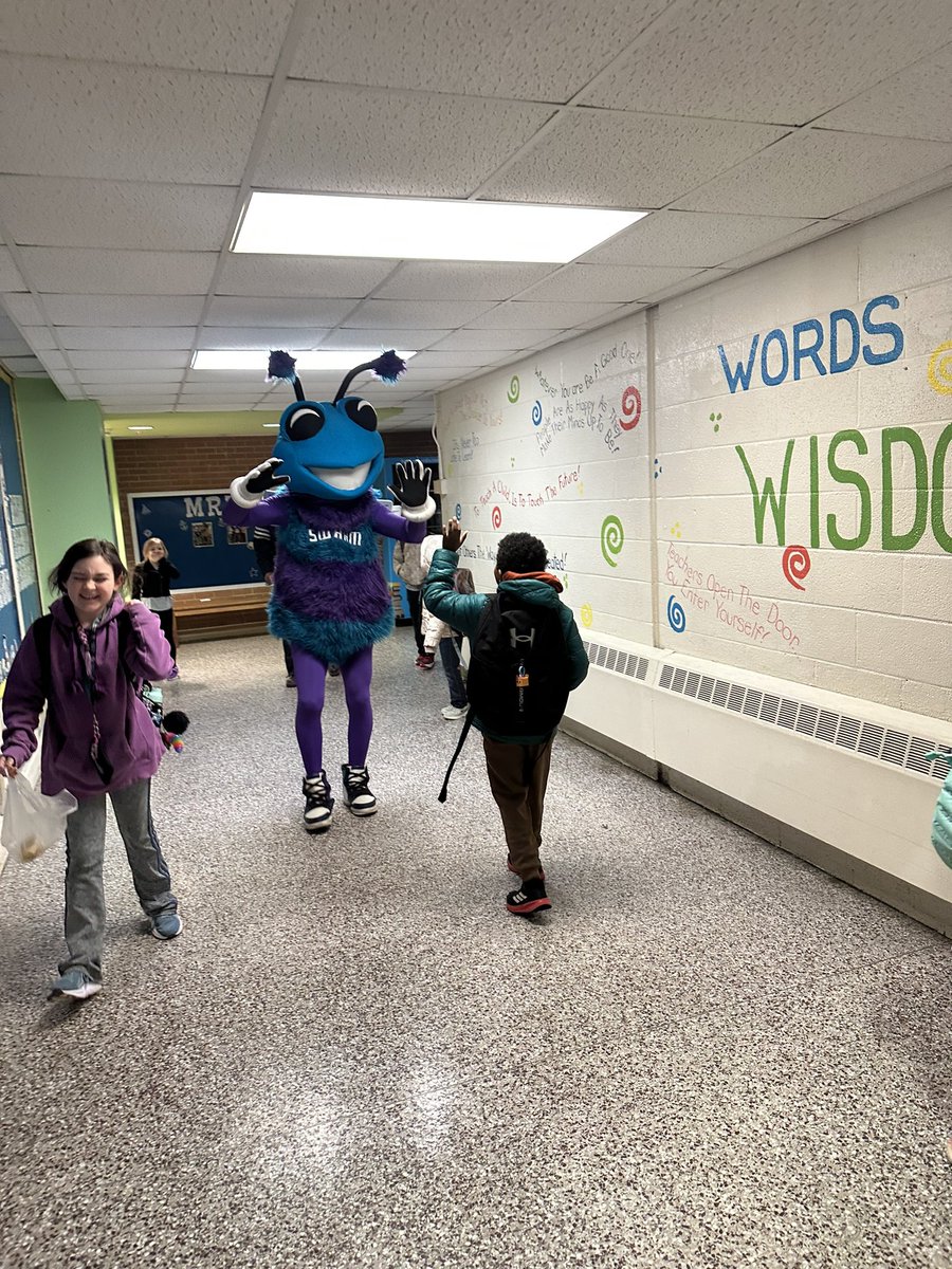 Millis Road had a surprise visit from Swarmy this morning before our upcoming Swarm Night. Our very own Millis Men will be honored on the court and we can not wait!