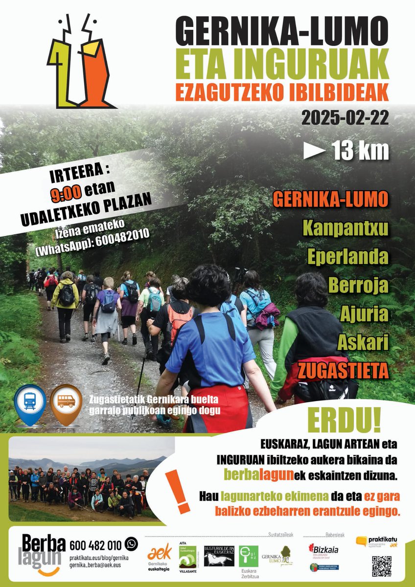 Mendira euskaraz eta eroso berbalagunekin, gorde datak!
#EuskaraErosoBizitzeko #EuskaraZUzara