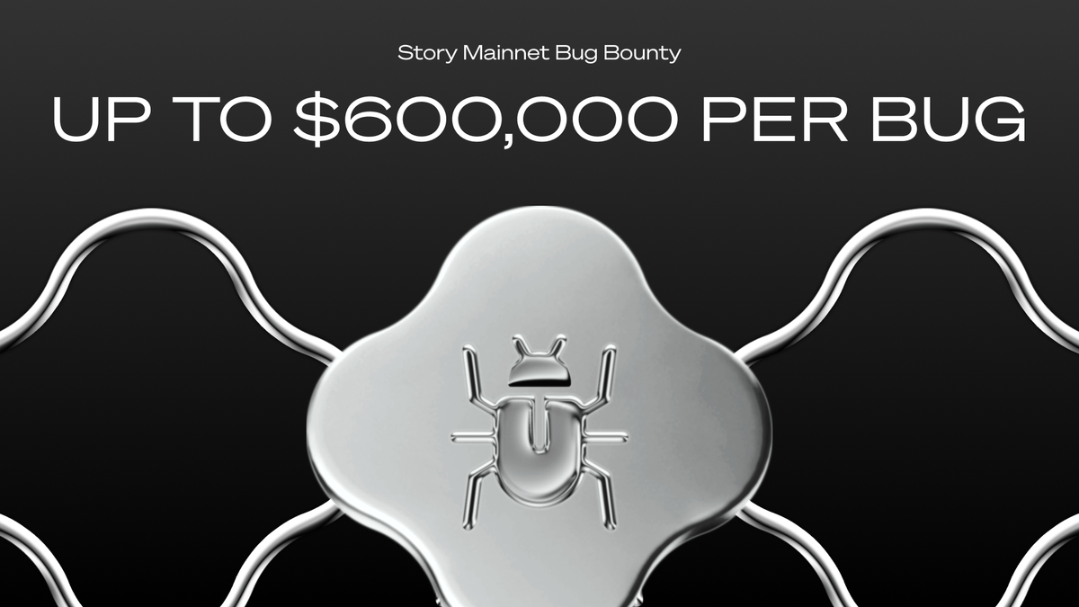 datafdn's tweet photo. Story's public bug bounty is live!

Security isn’t just a feature of Story –– it guides everything we do. Our bug bounty is designed to further secure the network across the blockchain, smart contracts, and app layers.

Bounties range from $500 up to $600K.

Details ↴ https://t.co/oVhhV1nU4M