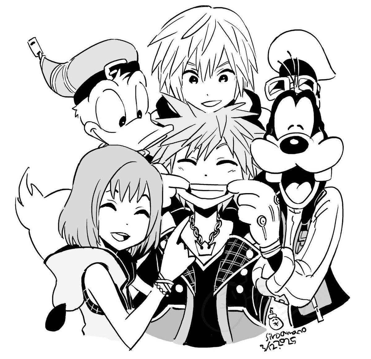 thegamersjoint's tweet image. Shiro Amano, the creator of the Kingdom Hearts Manga, has recreated this iconic KH1 art with KH3 Sora, Riku &amp;amp; Kairi to celebrate the recent release of the newest KH3 Manga Volume 🔥