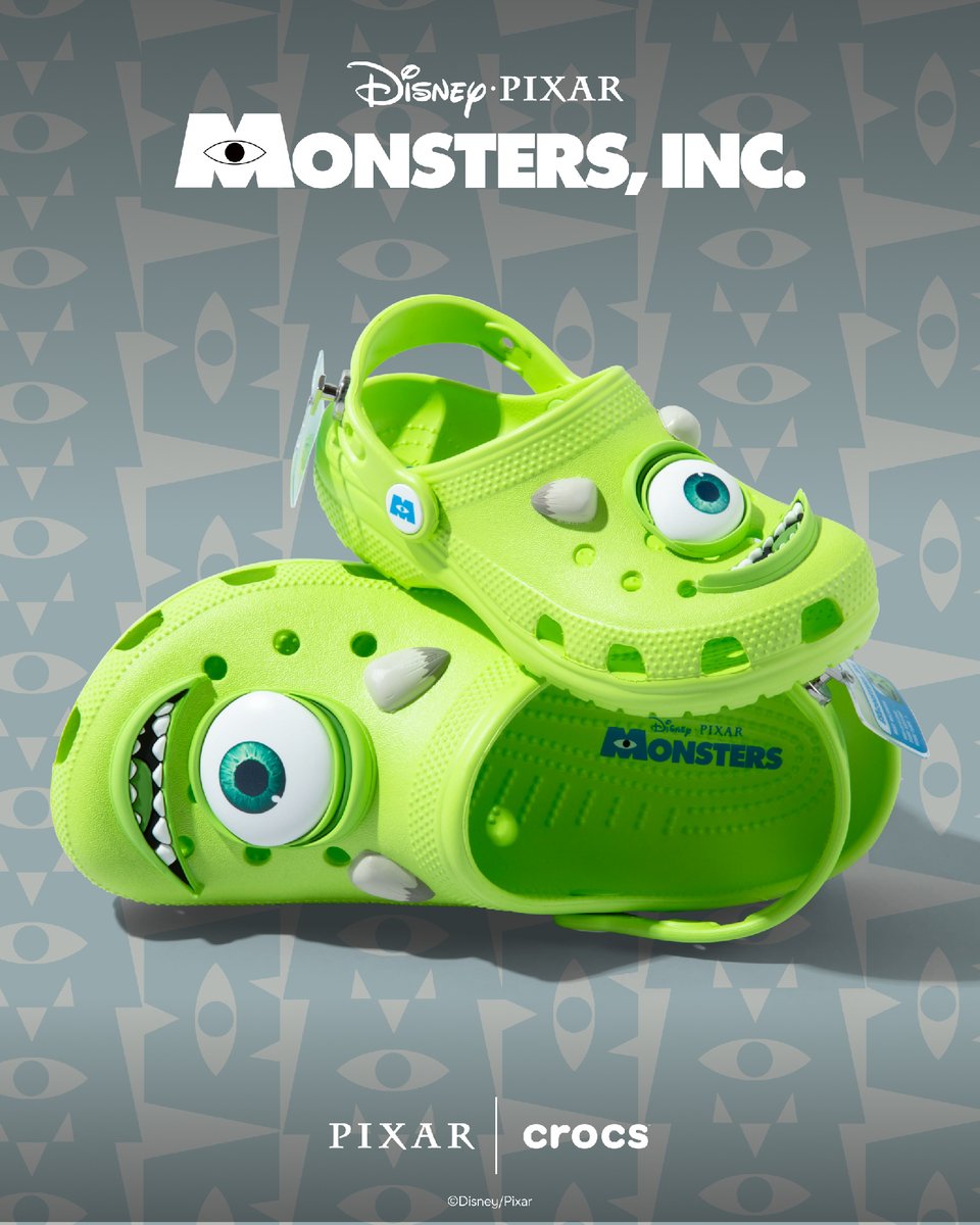 ShoeSensation's tweet photo. Scare in style with our new Disney and Pixar Monsters, Inc. collection featuring Mike and Sulley. Mix and match with your pals in two limited-edition styles– the Mike Classic Clog and the Sulley Classic Cozzzy Sandal, complete with coordinating socks. https://t.co/i24WQBvubh https://t.co/2YERFpHt9r
