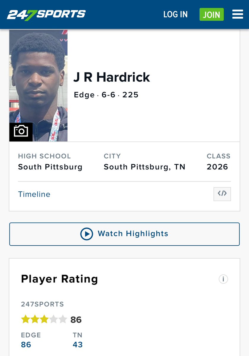 JR Hardrick (@jrhardrick2026) on Twitter photo Blessed to receive a 3rd star from <a href="/247Sports/">247Sports</a> ⭐️⭐️⭐️
#ThePitt <a href="/SPCoachStone/">Wes Stone</a> <a href="/SPHSPIRATES/">South Pittsburg FB</a> <a href="/247recruiting/">247Sports Recruiting</a> <a href="/gapanther/">rod mackenzie @247sports</a> <a href="/RustyMansell_/">Rusty Mansell</a> <a href="/EvanGWatkins247/">EvanGWatkins247</a> <a href="/RyanCallahan247/">Ryan Callahan</a> <a href="/Bulls_247/">Sean Havens</a> <a href="/ScoutSteveR/">Steve Robertson</a> <a href="/247Louisville/">Cardinal Authority</a> <a href="/mcmichael20/">Michael McCammon</a> <a href="/JacquieFran_/">Jacquie Franciulli</a>
<a href="/AppStateMania/">App State Mania</a>
<a href="/ChadSimmons_/">ChadSimmons</a> <a href="/TheUCReport/">Billy Tucker</a> <a href="/Rivals/">Rivals</a> Blessed to receive a 3rd star from <a href="/247Sports/">247Sports</a> ⭐️⭐️⭐️
#ThePitt <a href="/SPCoachStone/">Wes Stone</a> <a href="/SPHSPIRATES/">South Pittsburg FB</a> <a href="/247recruiting/">247Sports Recruiting</a> <a href="/gapanther/">rod mackenzie @247sports</a> <a href="/RustyMansell_/">Rusty Mansell</a> <a href="/EvanGWatkins247/">EvanGWatkins247</a> <a href="/RyanCallahan247/">Ryan Callahan</a> <a href="/Bulls_247/">Sean Havens</a> <a href="/ScoutSteveR/">Steve Robertson</a> <a href="/247Louisville/">Cardinal Authority</a> <a href="/mcmichael20/">Michael McCammon</a> <a href="/JacquieFran_/">Jacquie Franciulli</a>
<a href="/AppStateMania/">App State Mania</a>
<a href="/ChadSimmons_/">ChadSimmons</a> <a href="/TheUCReport/">Billy Tucker</a> <a href="/Rivals/">Rivals</a>