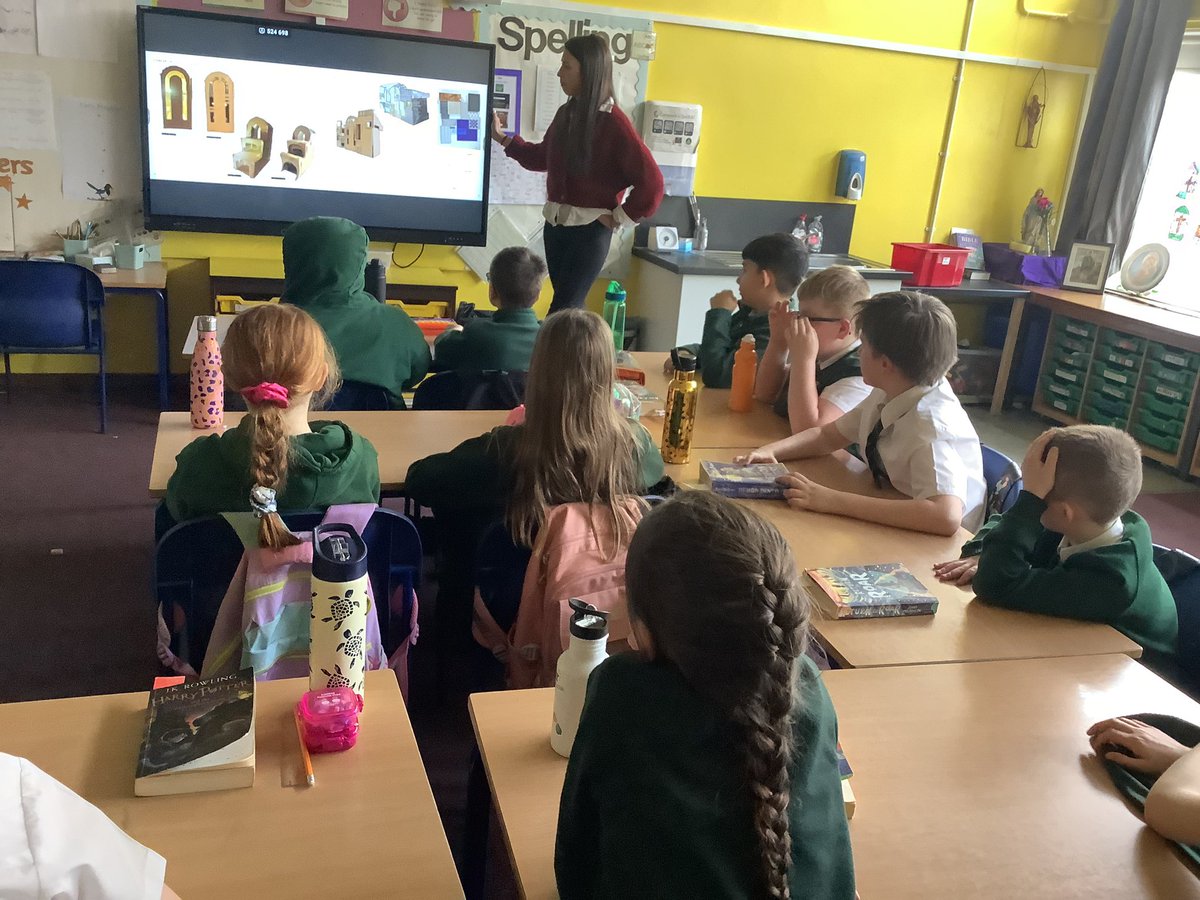 MrsDo_StP's tweet photo. World of Work 
Mrs Dolan’s sister Lucy came to visit us to tell us about interior designing and university.
We enjoyed looking at all the cool projects she made or designed as well as her drawings.
There were lots of skills, qualities and knowledge involved in interior designing. https://t.co/aq8iLVCPqC