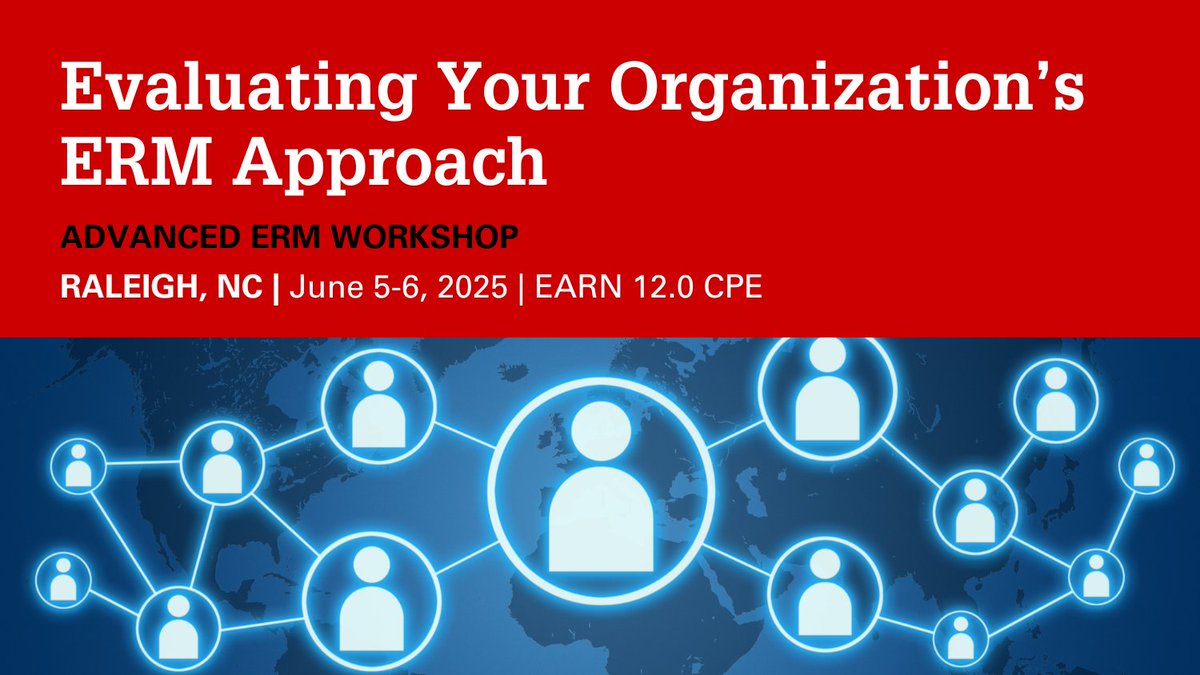 Advance Your ERM Strategy – Limited Seats!

Join our Advanced ERM Workshop to benchmark processes, enhance risk oversight, and refine your approach.

📅 June 5-6, 2025, Raleigh,  NC
Register by May 5 to save $100!
erm.ncsu.edu/event/advjun25/

#ERM #RiskManagement #risktraining