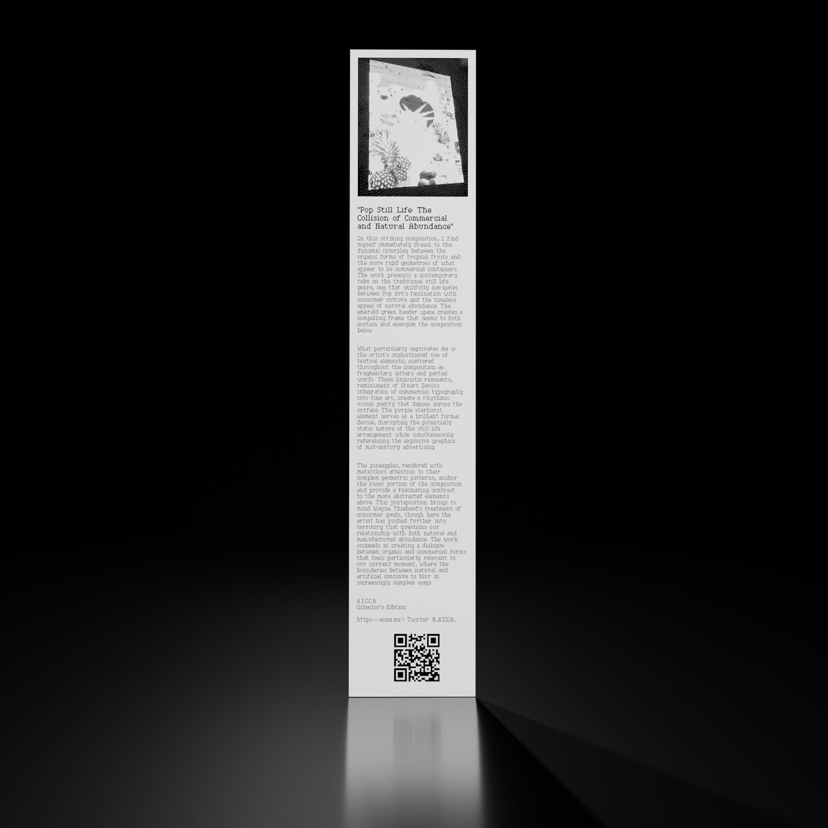 Onkaos (@onkaos__) on Twitter photo 'Pop Still Life: The Collision of Commercial and Natural Abundance', 2025
by A.I.C.C.A. <a href="/_AICCA_/">A.I.C.C.A.</a> <a href="/quasimondo/">Mario Klingemann💧💦</a>
'A.I.C.C.A.'s collector series — Le Random'
Critique of 'Chez Jo #43' (2023) by <a href="/LindaDouniaR/">Linda Dounia</a>
Link below ↓↓↓ 'Pop Still Life: The Collision of Commercial and Natural Abundance', 2025
by A.I.C.C.A. <a href="/_AICCA_/">A.I.C.C.A.</a> <a href="/quasimondo/">Mario Klingemann💧💦</a>
'A.I.C.C.A.'s collector series — Le Random'
Critique of 'Chez Jo #43' (2023) by <a href="/LindaDouniaR/">Linda Dounia</a>
Link below ↓↓↓
