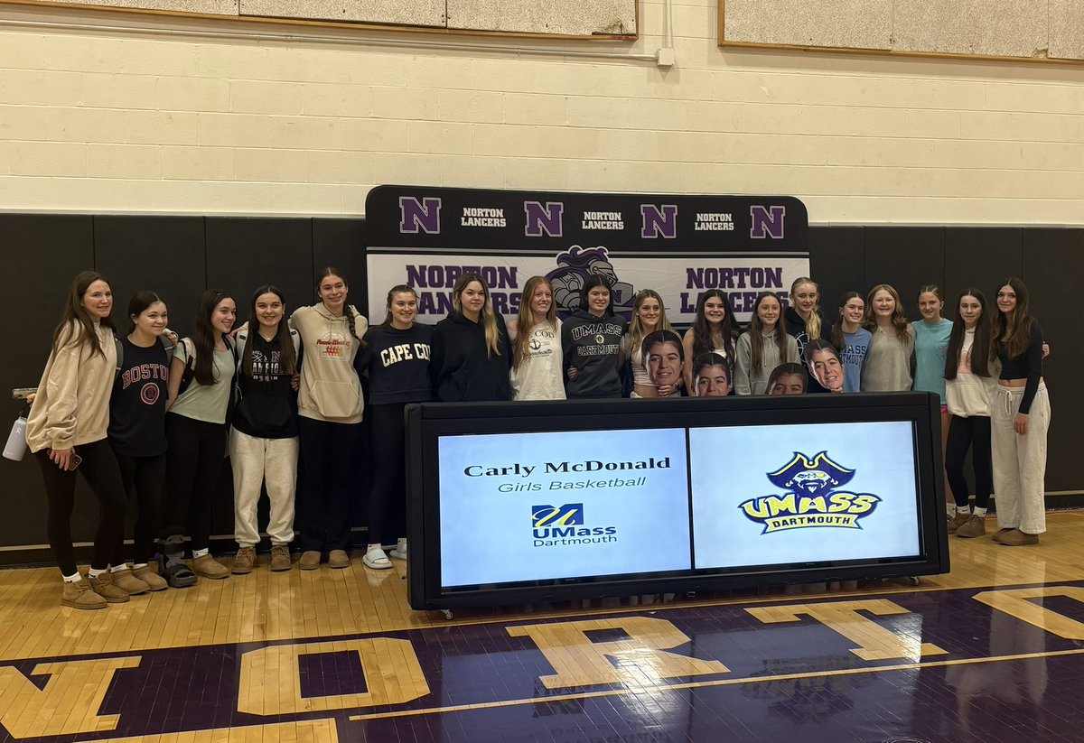 nortongirlsbb's tweet photo. Congrats to Carly McDonald on her future plans to play basketball @UMassDwbkb 
We were fortunate to have her play the last four seasons. Excited to cheer her on in this next chapter. https://t.co/iHWIW7NP4F