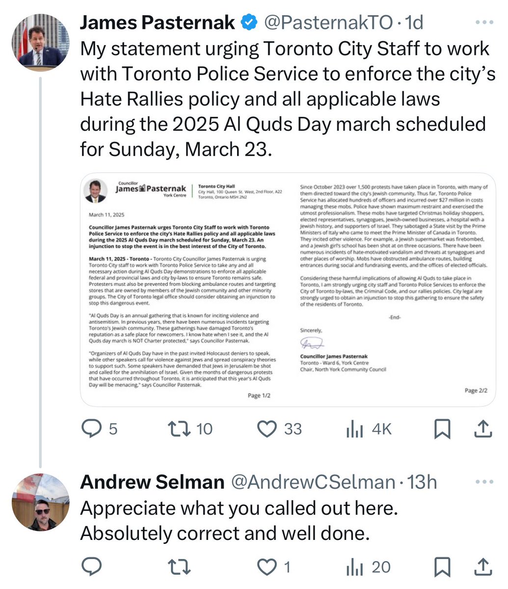 Not only is this guy mediocre, he agrees and supports a raging Zionist. 

No wonder this mediocre man loves displacement so much. 

You are a stain on the Hamilton community