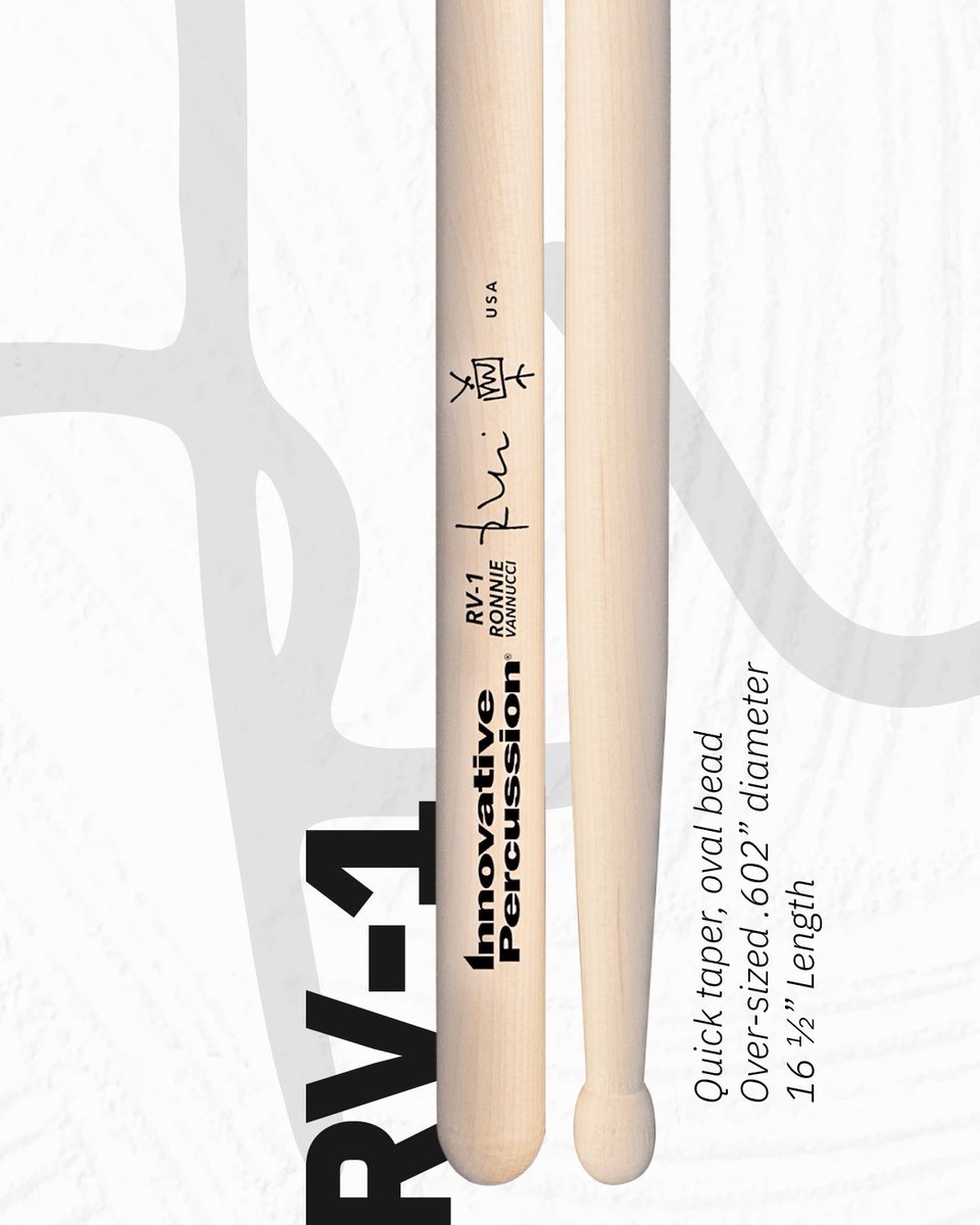 InnovativePerc's tweet image. The Ronnie Vannucci RV-1, an extended 5B-style drumstick, and the KDB-4 kick drum beater are the perfect tools that offer versatility, control and enough presence to fill large arenas. 🥁 

#InnovativePercussion #WeAreInnovative #drumset #percussion