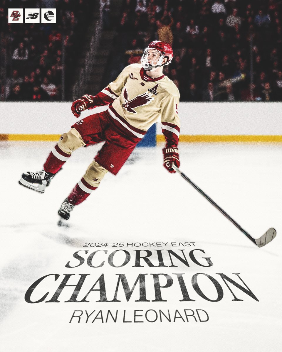 BC_MHockey's tweet photo. Ryan Leonard takes home the @hockey_east Scoring Title and the Three Stars Award! https://t.co/mQNgCwwDmL