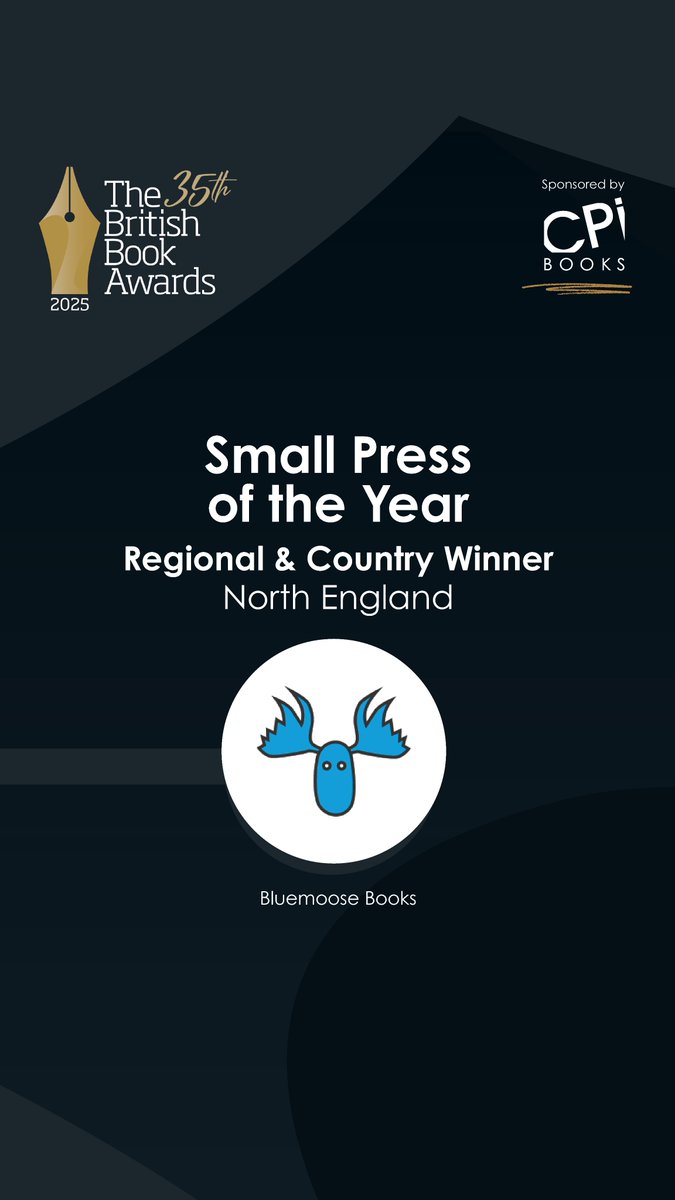 Bluemoose Books (@ofmooseandmen) on Twitter photo We've just won an award.
And I would like to thank our brilliant editors.
Lin Webb. Leonora Rustamova. Hetha Duffy. Darya Rustamova.
That is where the excellence begins.
And to all the librarians, booksellers, reviewers, bloggers and readers.
Thank you.
<a href="/thebookseller/">The Bookseller</a> We've just won an award.
And I would like to thank our brilliant editors.
Lin Webb. Leonora Rustamova. Hetha Duffy. Darya Rustamova.
That is where the excellence begins.
And to all the librarians, booksellers, reviewers, bloggers and readers.
Thank you.
<a href="/thebookseller/">The Bookseller</a>