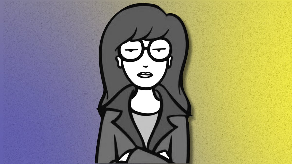 DARIA : L'IRONIE COMME ARME CONTRE LE CONFORMISME 🧶
(Par <a href="/BinkFarton/">Farton Bink</a>)

1/ Lorsque Daria débarque sur MTV en 1997, elle incarne une alternative rare aux sitcoms adolescentes édulcorées. Sarcastique et mélancolique, elle devient une figure culte en rejetant la superficialité.