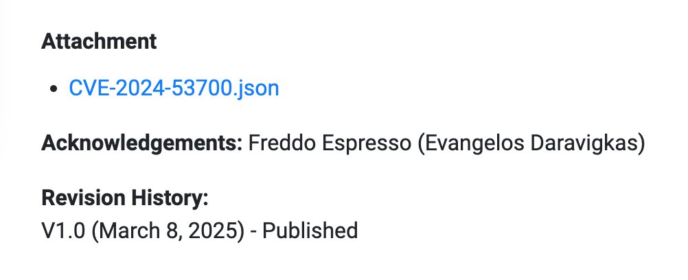 Got my first CVE 🎉

cve.org/CVERecord?id=C…